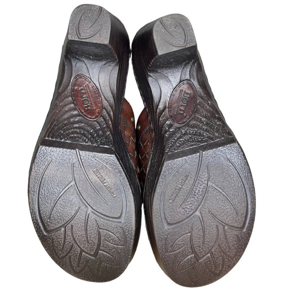 Women’s Born Brown Woven Leather With Metal Studded Clogs - Picture 7 of 7